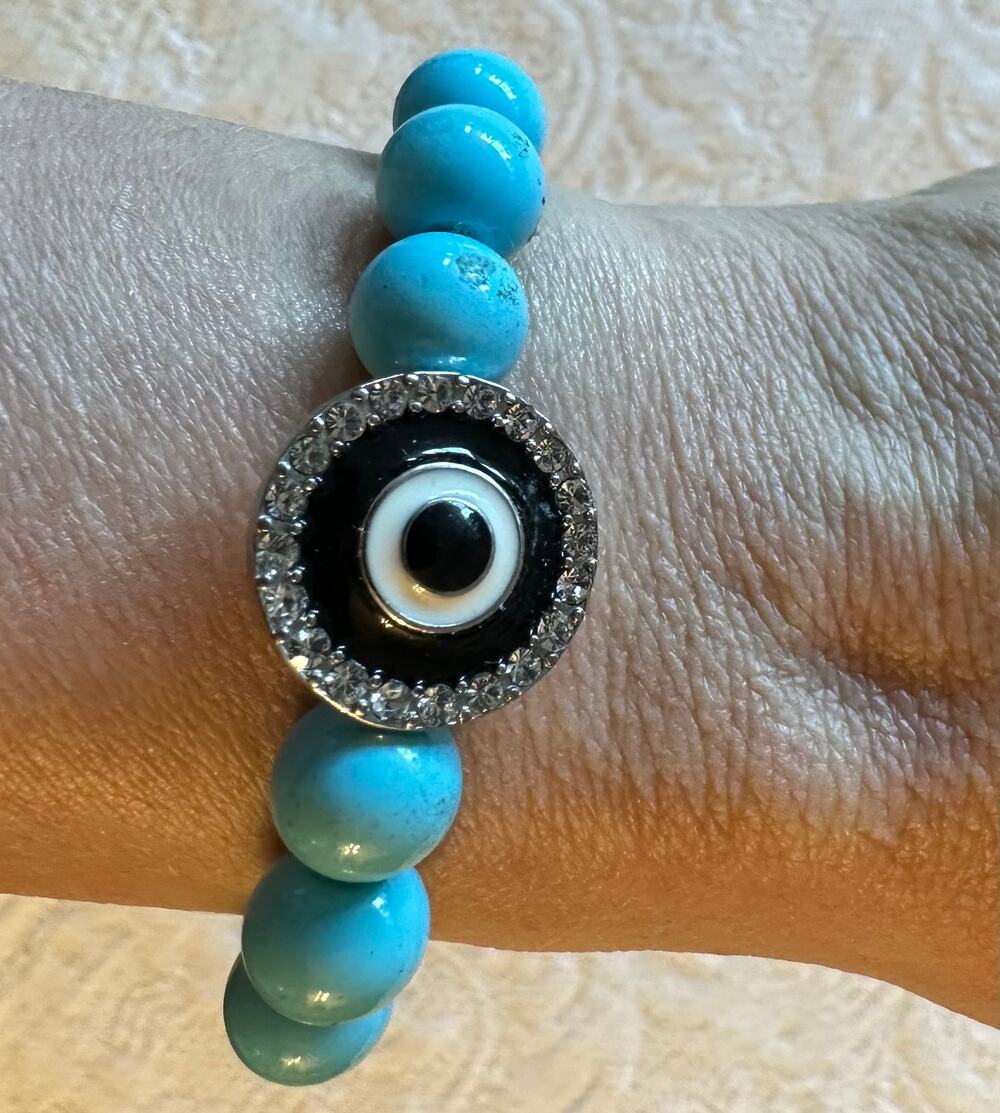Cuban Evil Eye Turquoise Beaded Bracelet